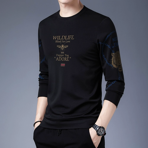 Мужской лонгслив, универсальный тонкий свитшот, базовая рубашка, коллекция 2021, осенний, городской стиль