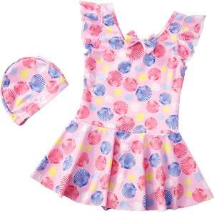 Children's swimsuits, girls, little princesses, 2025 new summer girls one-piece swimsuit dress cute swimsuit
