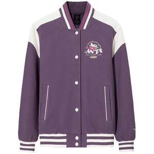 
ANTA American Retro Baseball Jacket Women's Spring New Contrast Color Fashion Versatile Loose Casual Jacket Top