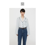 Синяя шелковая рубашка