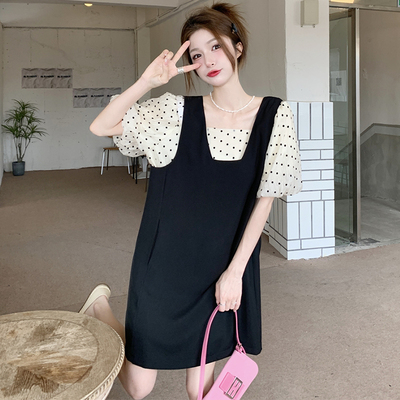 taobao agent Summer dress, skirt, shirt, plus size, with short sleeve