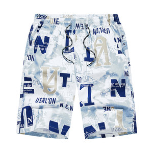 
Five-point pants printed trendy pure cotton summer beach mid-pants new home casual flower pants large size plus loose