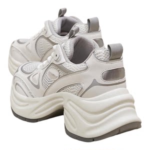 
Thick-soled white shoes for women 2026 new spring shoes inner height increasing women's shoes light sports shoes color matching dad shoes