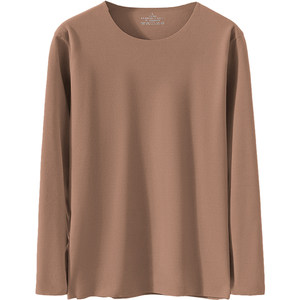 
Double-sided German velvet seamless thermal underwear men's long-sleeved T-shirt winter cold-proof round neck brushed inner wear base autumn coat