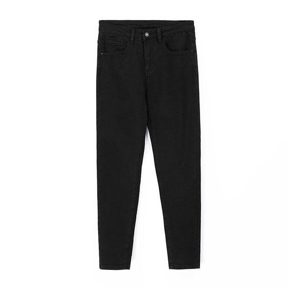 Luud autumn new Korean elastic black trousers men's slim retro jeans young small feet pants