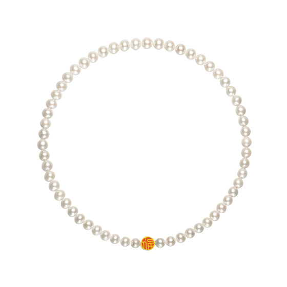 
[Holiday Gift] Jingrun Fuzhi Pearl Necklace 6.3-8.3mm Round Pearl Set for Mom and Daughter