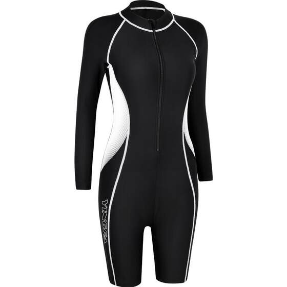 
Yingfa sports swimsuit knee-length sun protection one-piece swimsuit professional swimwear conservative swimwear warm sun protection jellyfish suit