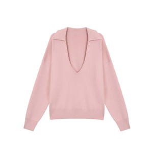 
1XTWO soft, waxy and gentle V-neck sweater women's halterneck true two-piece set loose design knitted sweater layering top