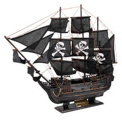 Pirates Of The Caribbean Black Pearl Sailing Ship Model Ornament - Handmade Solid Wood Retro Decor Gift