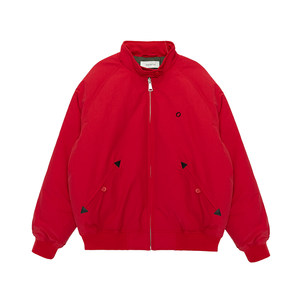 
SoloForTwo Second-hand red jacket with stand collar and reversible flight suit, autumn and winter down loose short jacket