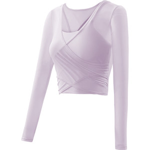 
Yoga clothes tops for women in spring and summer, beautiful Pilates training sportswear suits, fitness clothes, new long sleeves with chest pads