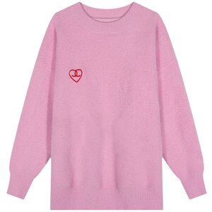 
Jinyu Huahua's high-end and beautiful short pink embroidered sweater for women 2025 new autumn and winter pullover sweater