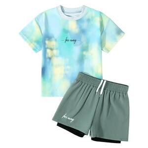 
Children's swimsuit boys split quick-drying 2026 new youth swimsuit boys professional training swimming trunks set