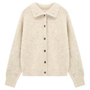 
Baijiahao autumn and winter lazy wool turtleneck short sweater gray high-end versatile knitted cardigan top for women