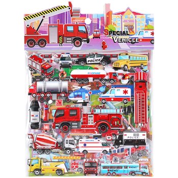 Large double-decker cartoon car children's stickers
