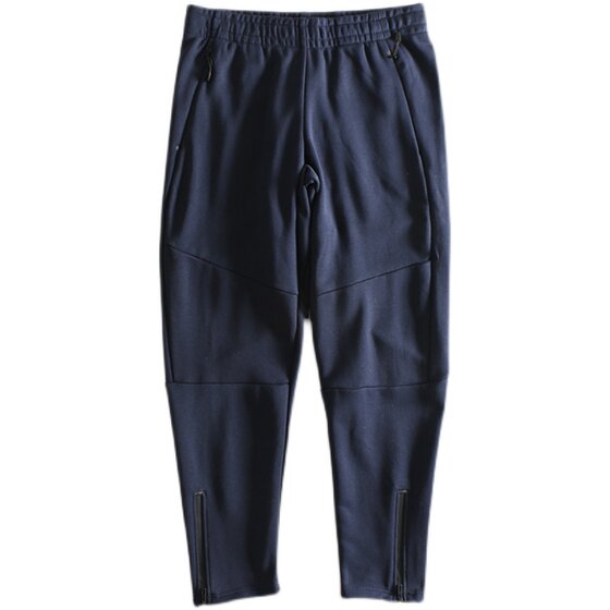 Foreign trade nine -point pants men's slim cotton thread thin knitted sports pants zipper pants feet loose basketball wool circle stem autumn