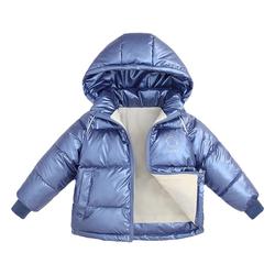Children's Down Jacket Winter New Style Boys' Cotton-padded Jackets Girls' Plus Velvet And Thickened Baby's Warm Cotton-padded Clothes Wash-free Jackets