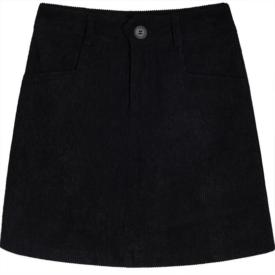 Retro high -waisted light core velvet A -line skirt Female autumn anti -light inside lining simple versatile velvet bag hip skirt