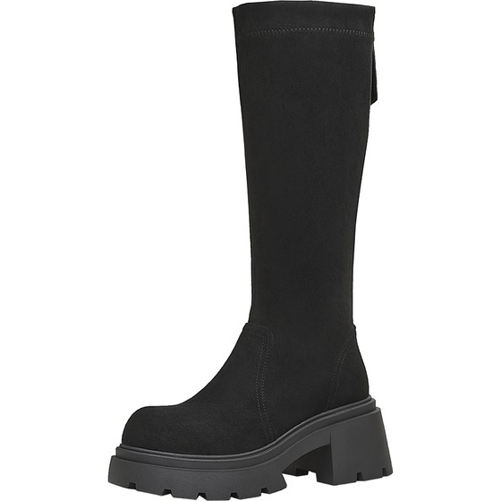 
Tianmeiyi thick-soled heightening elastic boots plus velvet high fashion boots women's shoes thin boots long boots 2025 winter new style