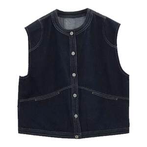
Nuochu maternity wear niche design denim denim vest women's spring striped shirt top little man's jacket spring