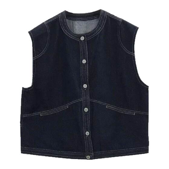 
Nuochu maternity wear niche design denim denim vest women's spring striped shirt top little man's jacket spring