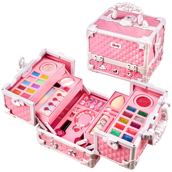Children's cosmetics toy set non -toxic little girl gift girl princess makeup box full set of gift box nail oil