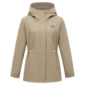 
Pelch and Outdoor Soft Shell Cover Women's New Windproof Sports Jacket Slim Jacket Top Waist-Close-up Casual Trench Coat