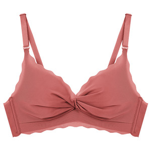 Underwear Girl Gathers Traceless and Steel Rimless Xiaowen Bra Set, Folding and Anti sagging Adjustment for High School Students
