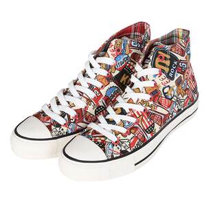 
iSTEP high-top canvas shoes for men and women, hand-painted graffiti print, niche design, breathable and trendy casual shoes