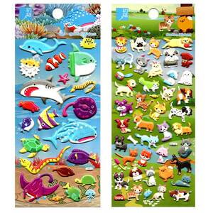 
Children's stickers 3d three-dimensional bubble stickers cute animals kindergarten reward boy girl baby puzzle stickers