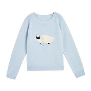 
Zihan 100% wool pullover sweater for women 2025 winter new cartoon sheep embroidered inner round neck knitted sweater