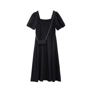 
Zihan French retro suit dress for women's summer new sweet square collar lantern sleeves high waist A-line midi skirt