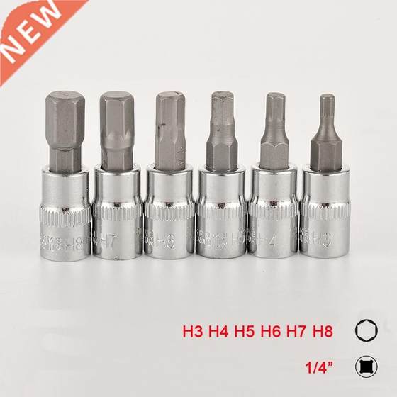 6pcs 1/4 Inch Hex Bit Socket Set Allen Key Spline Bits H3 H