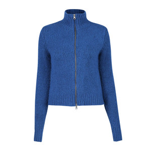 Bettychow mohair thick-line cardigan sweater niche design retro 89 casual turtleneck sweater
