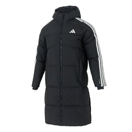
Adidas winter sports suit men's warm hooded long down jacket knitted plus fleece pants two-piece set