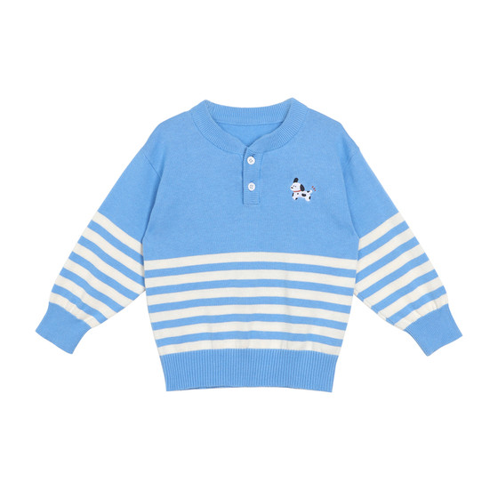 
Little O Dad Baby Boy Baby Retro Striped Sweater Spring and Autumn 2026 New Baby Cotton Sweater
