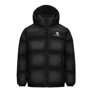 Camel Men's Down Jacket Autumn and Winter Thickened Duck Down Couple Short Black Bread Jacket Outdoor Men and Women Warmth
