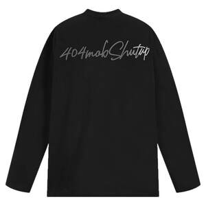 
404MOB handwritten stroke letter printing heavy long-sleeved T-shirt for spring boys American fashion couple tops
