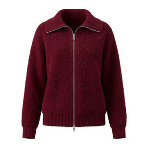 
[Zhixi ziJoy] Early spring Kochi wears a toca wool knitted sweater for women with a red stand-up collar coat