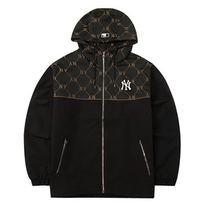 
MLB official NY woven hooded jacket for men and women spring new sports loose velvet jacket 3AWJM0544
