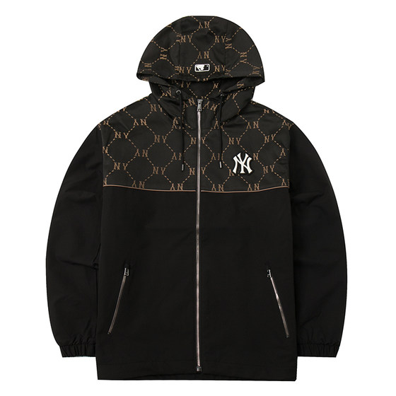 
MLB official NY woven hooded jacket for men and women spring new sports loose velvet jacket 3AWJM0544