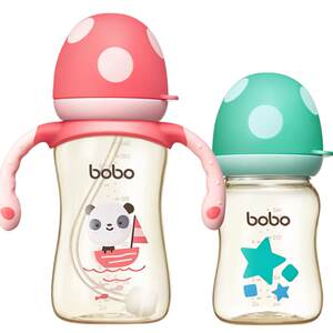 BOBO newborn baby anti -flatulence PPSU bottle one year old 6 months, 2 years old, 3 years old, pipe bottle