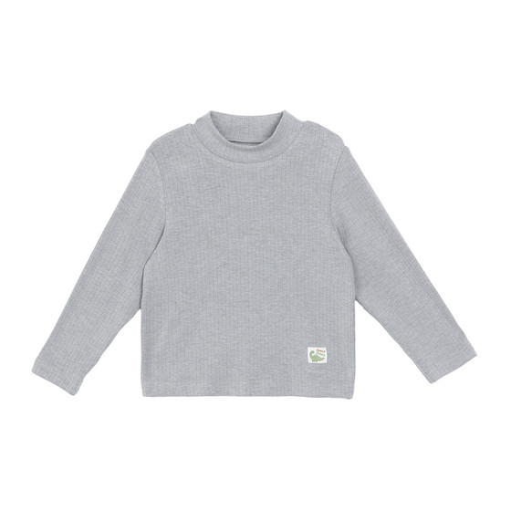 
Little O dad baby boy baby long sleeve base shirt A type soft glutinous pit strip baby half turtle neck T-shirt top