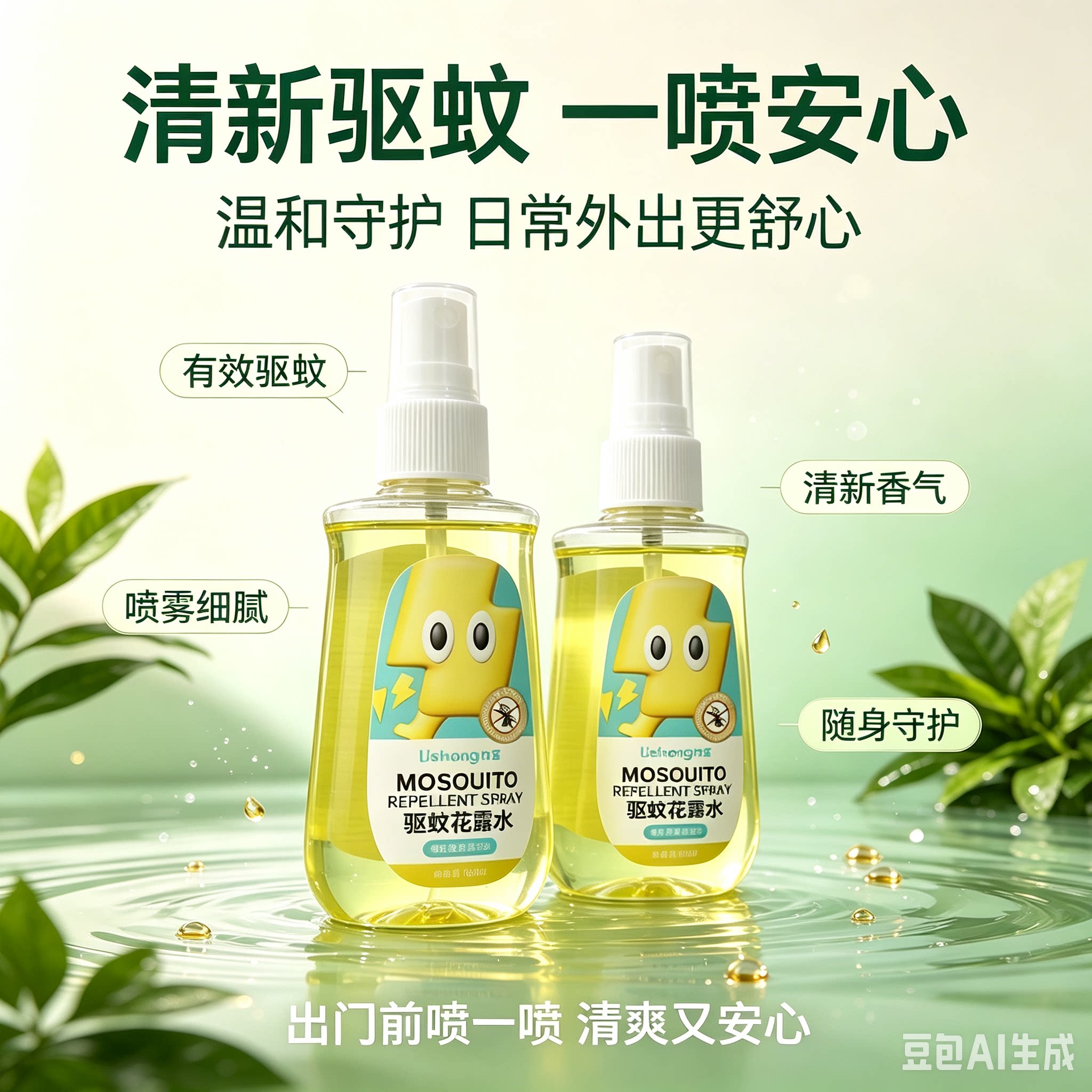 【力圣】驱蚊花露水驱蚊神器户外学生军训便携防护长效驱蚊防蚊水