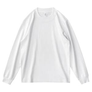 
280G heavyweight spring and autumn bottoming shirt with small neckline white top elastic warm loose casual long-sleeved T-shirt men's black