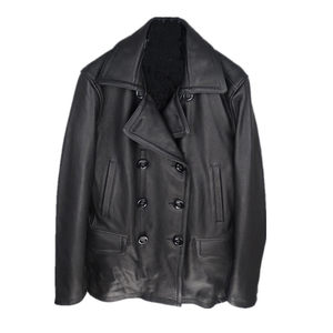 Double -breasted trench coat Japanese improved men's header imported cowhide trench coat men's medium long model
