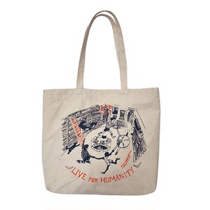 
A large canvas bag shoulder bag student schoolbag versatile big bag environmentally friendly canvas bag spring and summer women's bag