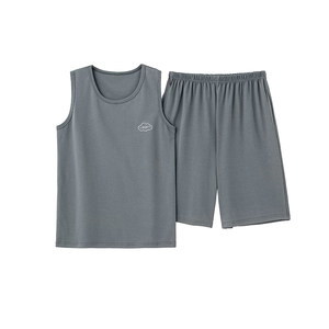 
Pajamas men's summer pure cotton thin vest sleeveless shorts casual large size high-end home clothing two-piece set