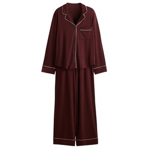 
HM women's home wear set 2-piece summer warm long-sleeved pajamas, pajamas, casual home wear 0998802