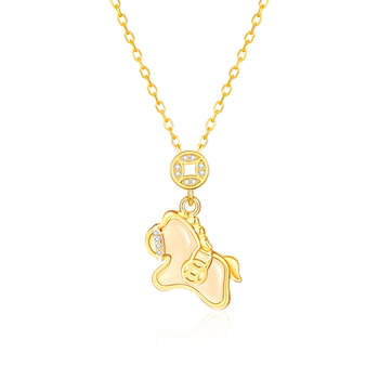 
Chinese gold year of the horse animal year necklace for girlfriend